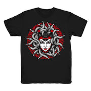 Women 4 Fire Red shirt | Medusa Laced- Retro 4 Fire Red OG / Black tee shirts