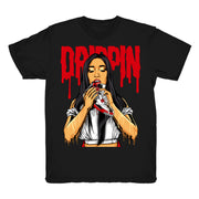 Women 4 Fire Red shirt | 4s Drippin - Retro 4 Fire Red OG / Black tee shirts