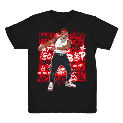 Youth 4 Fire Red shirt | DaBaby Vibes - Retro 4 Fire Red OG / Black tee shirts