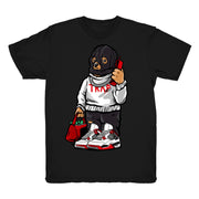 Women 4 Fire Red shirt | Trap Bear - Retro 4 Fire Red OG / Black tee shirts