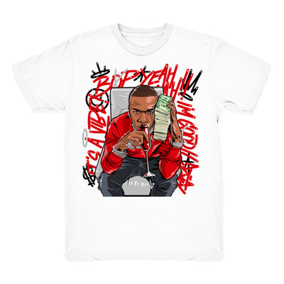 Youth 4 Fire Red shirt | Billion Dollar Baby - Retro 4 Fire Red OG / White tee shirts