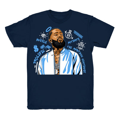 Women 9 UNC shirt | Nipsey Forever Fly - Retro 9 UNC 2020 / Navy tee shirts