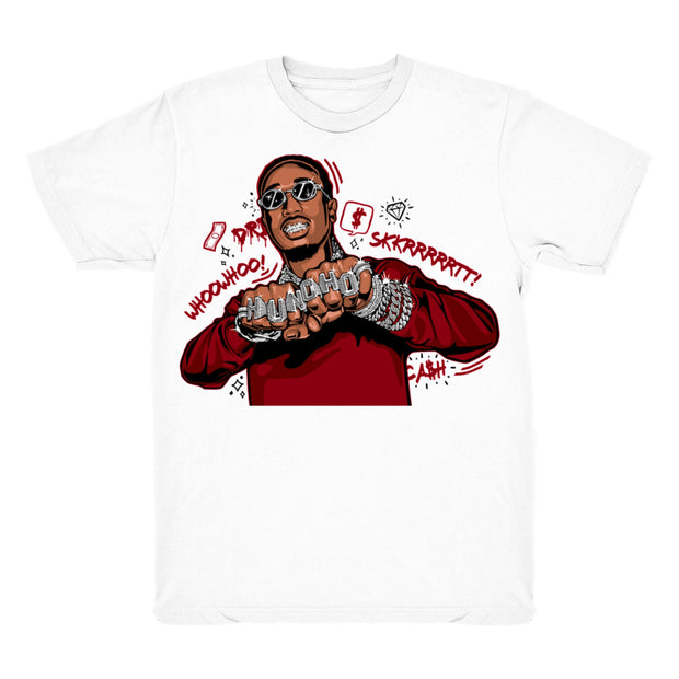 Women 6 Carmine shirt | Huncho Rings - Retro 6 Carmine / White tee shirts