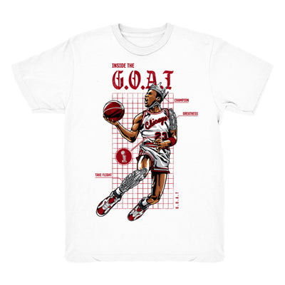 Women 6 Carmine shirt | Goat Blueprint - Retro 6 Carmine / White tee shirts