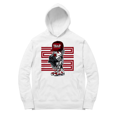 Youth 6 Carmine Hoodie | Carmine Sneakerhead - Retro 6 Carmine 2021 / White Hooded shirt