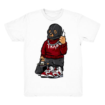 Youth 6 Carmine shirt | Trap Bear - Retro 6 Carmine / White tee shirts