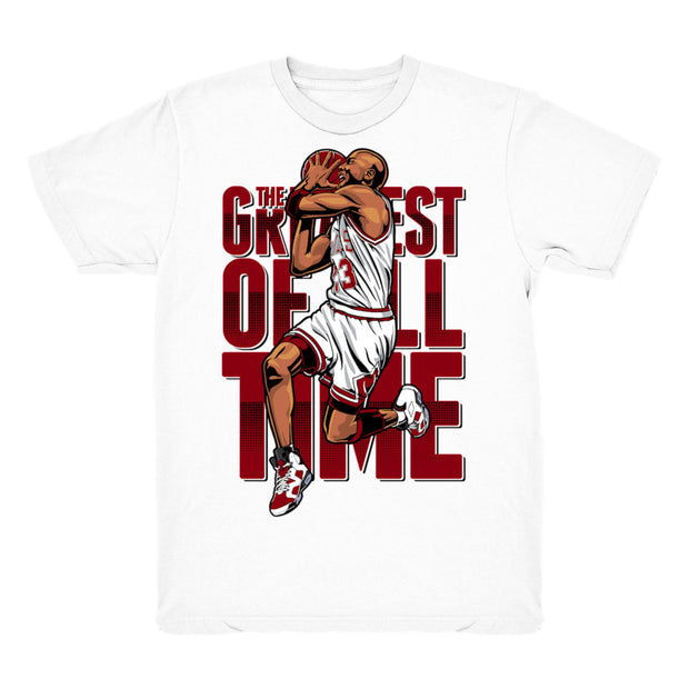 Youth 6 Carmine shirt | The Greatest - Retro 6 Carmine / White tee shirts