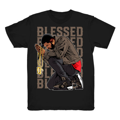 Women 4 Taupe Haze shirt | Drake Blessed - Retro 4 Taupe Haze 2021 / Black tee shirts