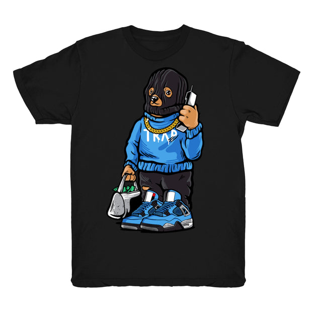 Youth 4 UNC shirt | Trap Bear - Retro 4 UNC 2021 / Black tee shirts