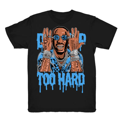 Youth 4 UNC shirt | Drip Too Hard - Retro 4 UNC 2021 / Black tee shirts