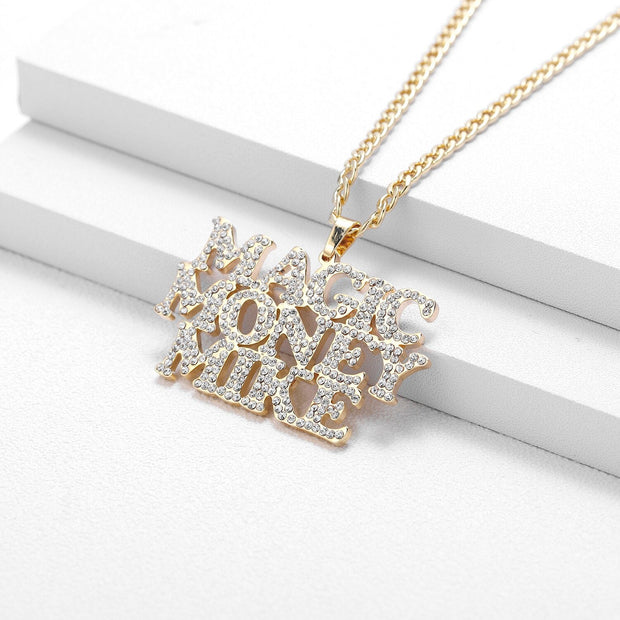 Custom Name Hip Hop Iced Out Necklaces Charms Pendants With Gold Silver Cuban Link Chain Jewelry Gift