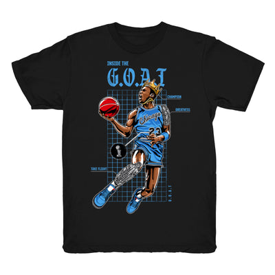 Youth 4 UNC shirt | Goat Blueprint - Retro 4 UNC 2021 / Black tee shirts