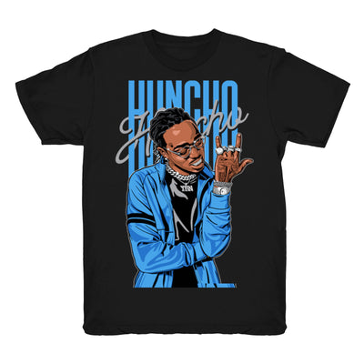 Youth 4 UNC shirt | Huncho Flex - Retro 4 UNC 2021 / Black tee shirts