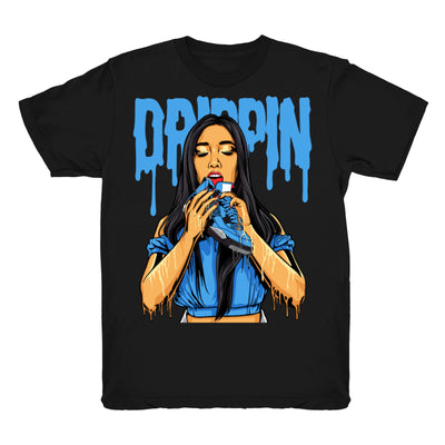 Women 4 UNC shirt | 4s Drippin - Retro 4 UNC 2021 / Black tee shirts