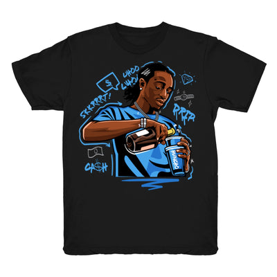 Youth 4 UNC shirt | Quavo Drip - Retro 4 UNC 2021 / Black tee shirts