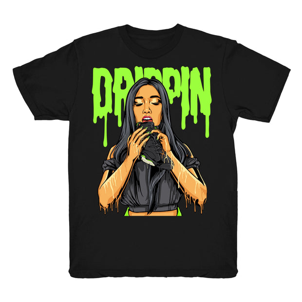 Women 6 Electric Green shirt | 6s Drippin - Retro 6 Electric Green / Black tee shirts