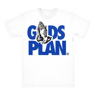 Youth 3 Racer Blue shirt | Drake Gods Plan - Retro 3 Racer Blue 2021 / White tee shirts