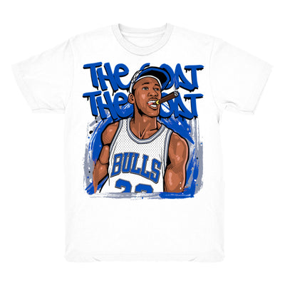 Youth 3 Racer Blue shirt | MJ The Goat - Retro 3 Racer Blue 2021 / White tee shirts