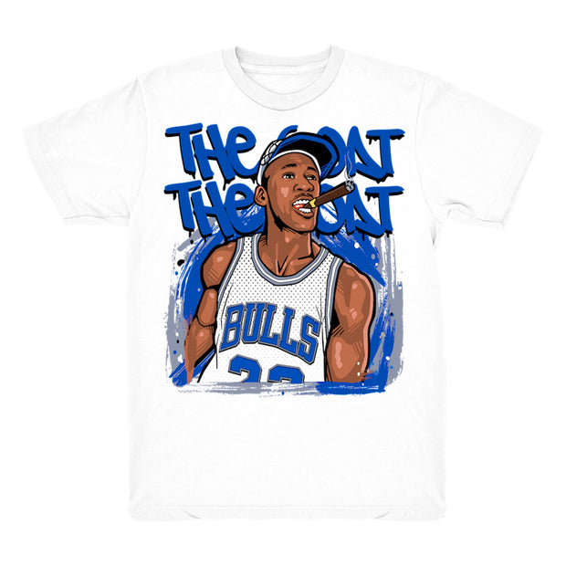 Youth 3 Racer Blue shirt | MJ The Goat - Retro 3 Racer Blue 2021 / White tee shirts