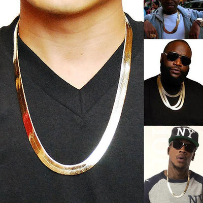 Necklace 10MM Vintage Casual Gold Color Hip Hop Chain For Men